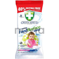 Antibakterinės servetėlės Green Shield "Food surface" su maistu besiliečiančių paviršių valymui 70 vnt.