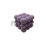 Burbulinė kubo formos sojų vaško žvakė, violetinės spalvos