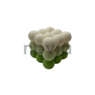 Burbulinė kubo formos sojų vaško žvakė, žalios spalvos