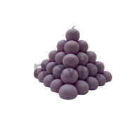 Burbulinė piramidės formos sojų vaško žvakė, violetinės spalvos