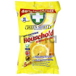 Green Shield Household "5 in 1" 'Lemon' Antibakterinės servetėlės ​​paviršių valymui - 70 vnt.