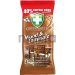 Drėgnos servetėlės Green Shield "Wood & Laminate"  mediniams paviršiams, 70vnt