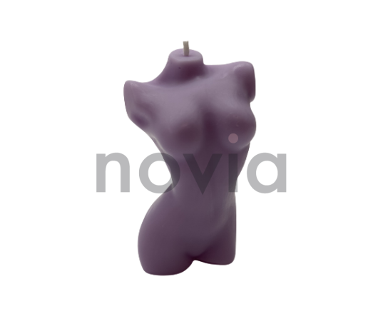 Moters figūros sojų vaško žvakė, violetinės spalvos